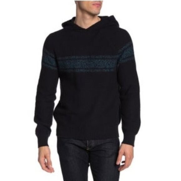 VINCE Textured Striped Pullover Hoodie - Picture 2 of 6